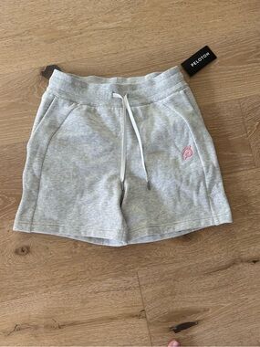 lululemon athletica 🍋 Light Gray Athletic Shorts with Pink Logo. Reposh!